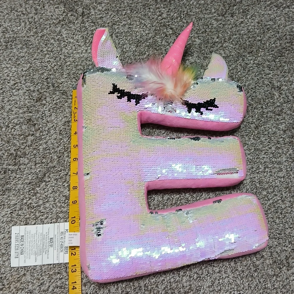 Pink Sequin Unicorn Letter‎ 